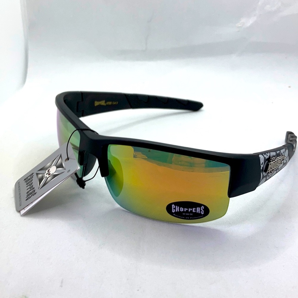Choppers wrap uv400 sunglasses with skulls